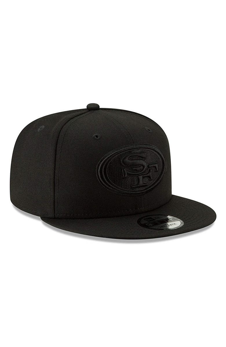 New Era Men's New Era Black San Francisco 49ers Black On Black 9FIFTY Adjustable Hat, Alternate, color, Black