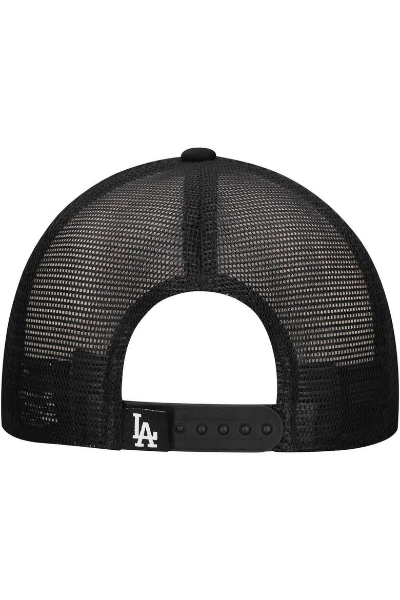 Men's New Era Black Los Angeles Dodgers Retro Bold A-Frame Trucker 9FORTY Adjustable Hat, Alternate, color, Black