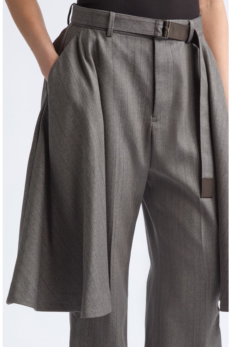 Side Panel Herringbone Pants, Alternate, color, BROWN