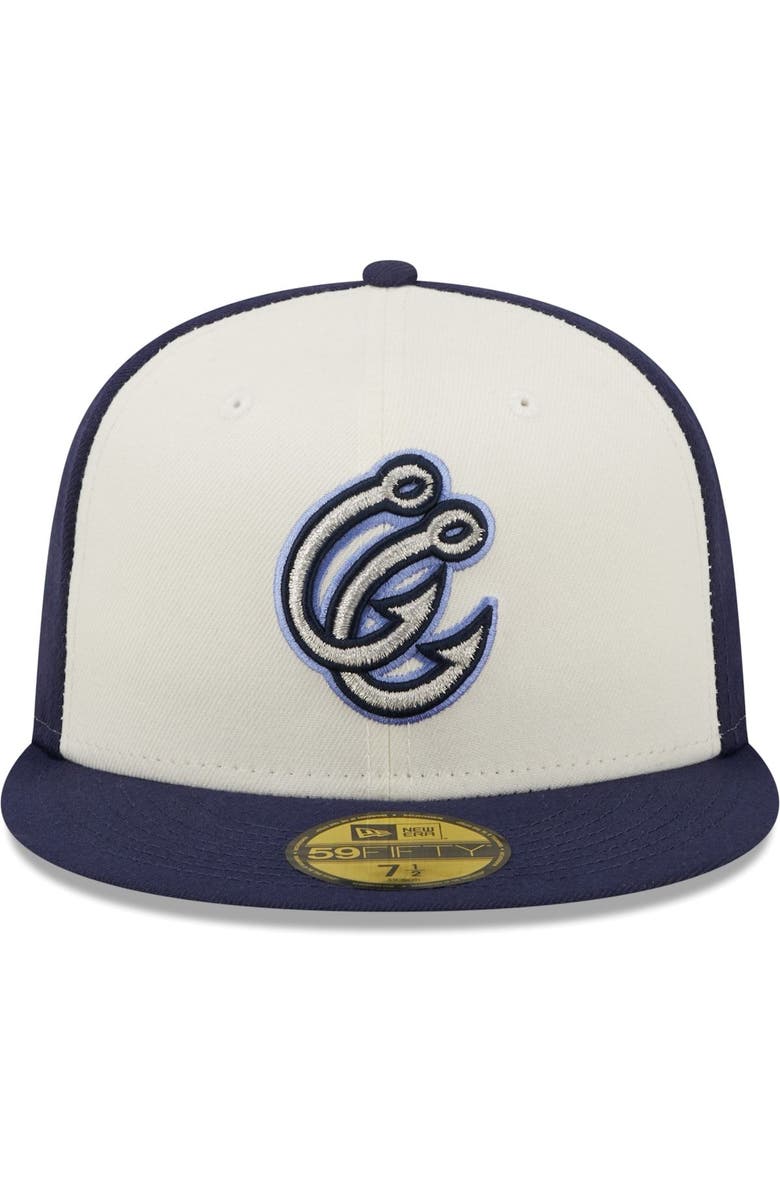 New Era Men's New Era White/Navy Corpus Christi Hooks Authentic Collection 59FIFTY Fitted Hat, Alternate, color, 