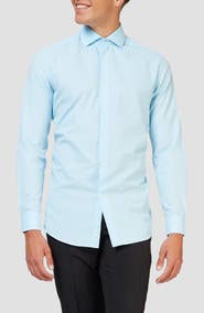 OppoSuits Cool Blue Modern Tailored Fit Wrinkle Resistant Button-Up Shirt