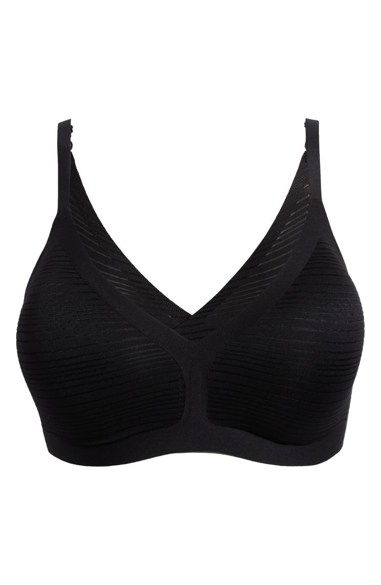 Chantelle Lingerie Jacquard Stripe Mesh Bralette, Alternate, color, 