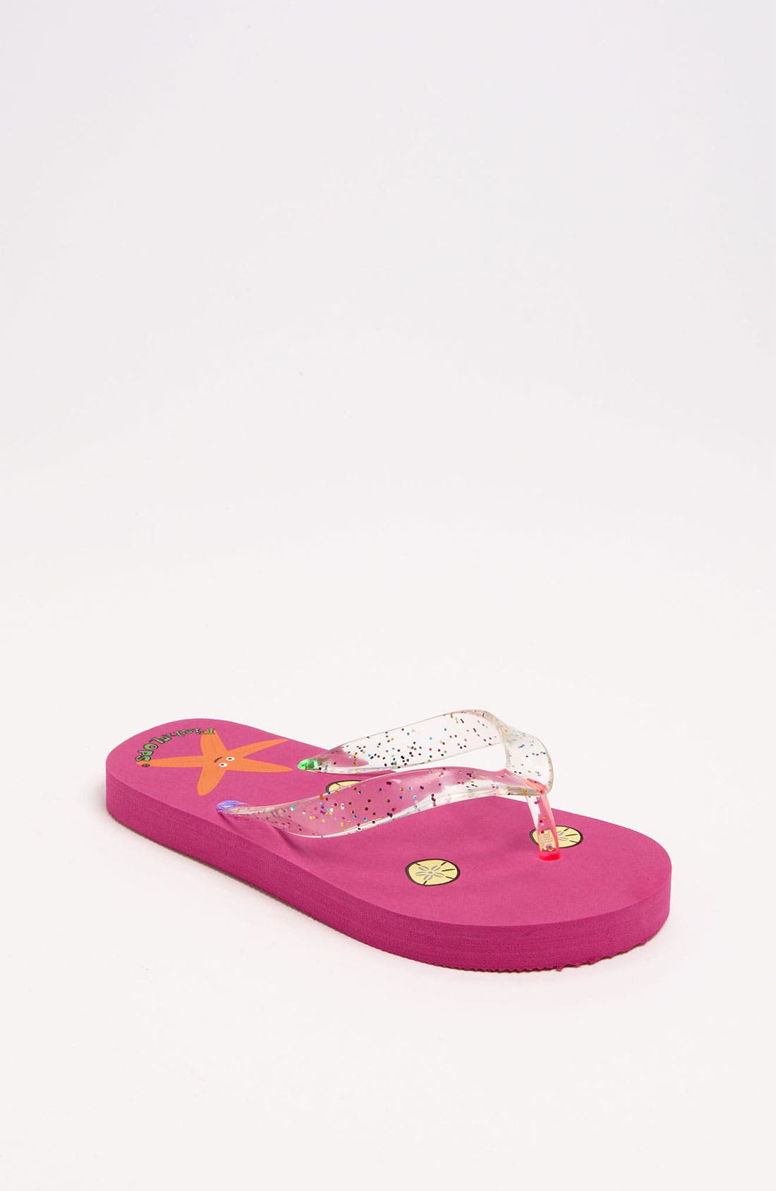 'Starfish Lights' Flip Flops, Main, color, HOT PINK