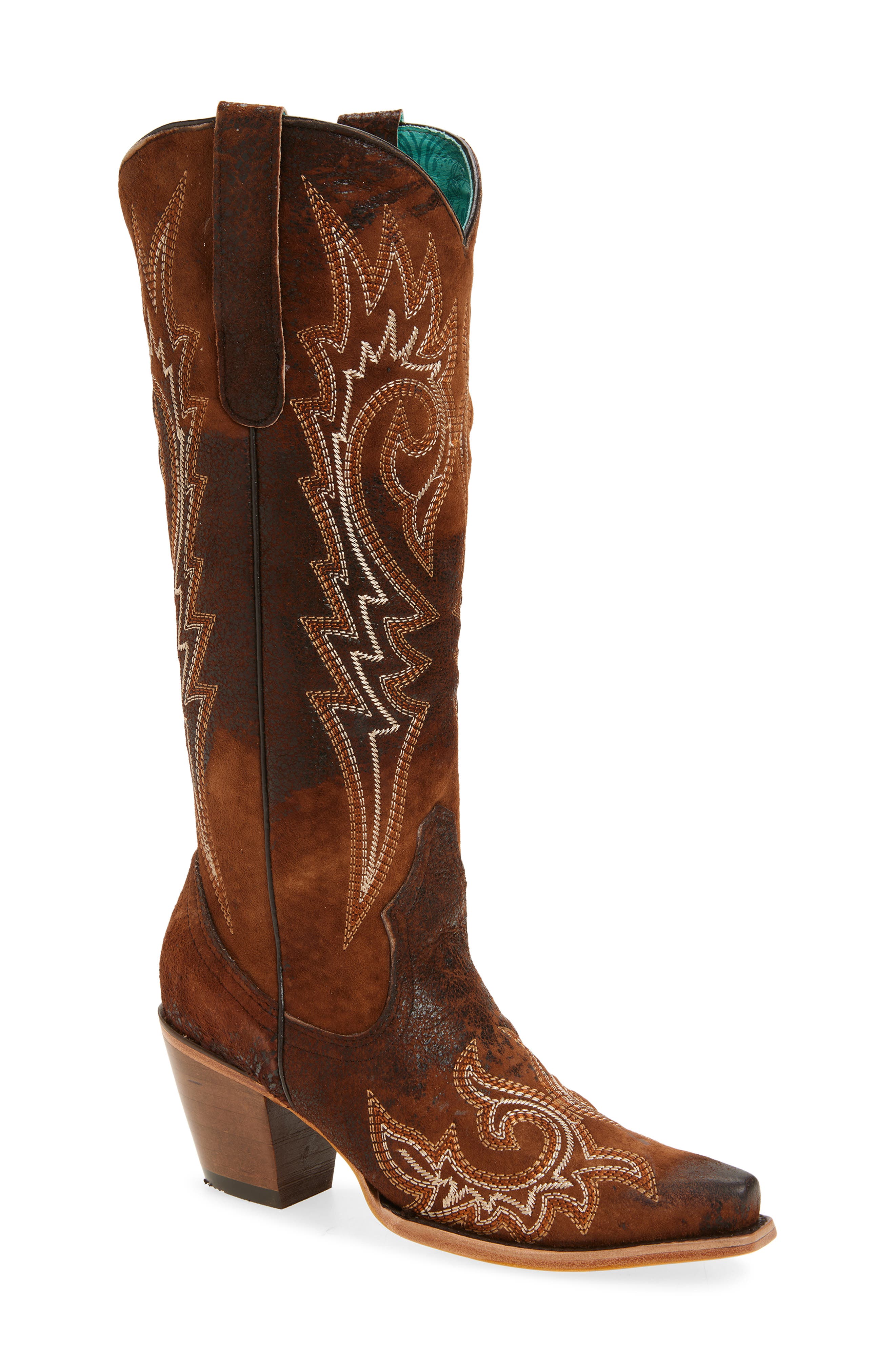 CORRAL Knee High Western Boot, Main, color, Brown