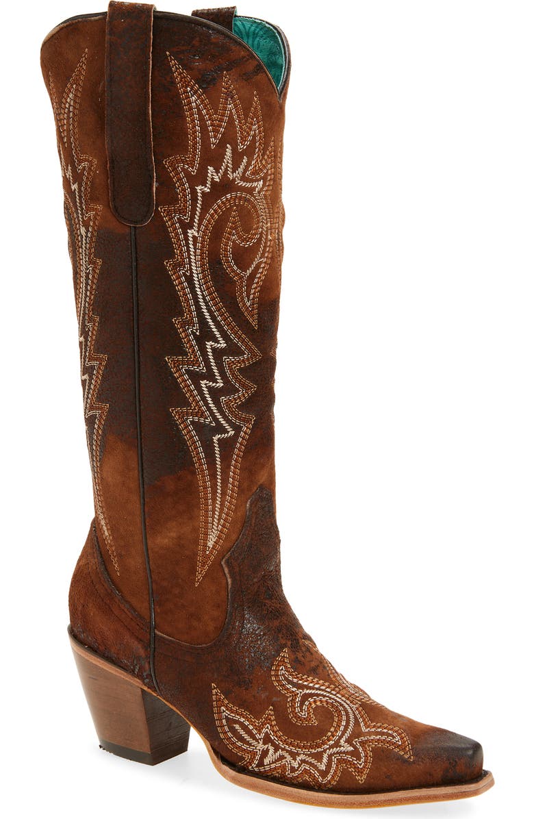 CORRAL Knee High Western Boot, Main, color, Brown