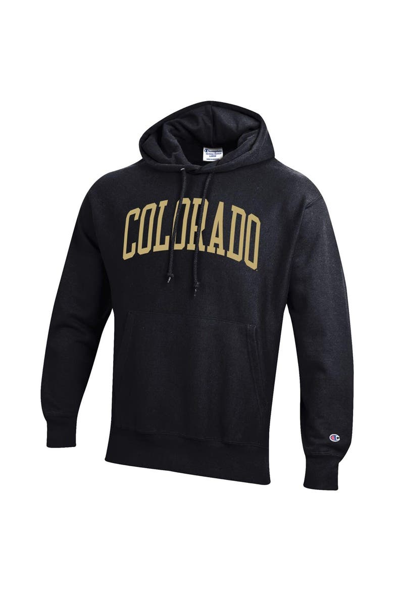Men's Champion Black Colorado Buffaloes Team Arch Reverse Weave Pullover Hoodie, Alternate, color, Black