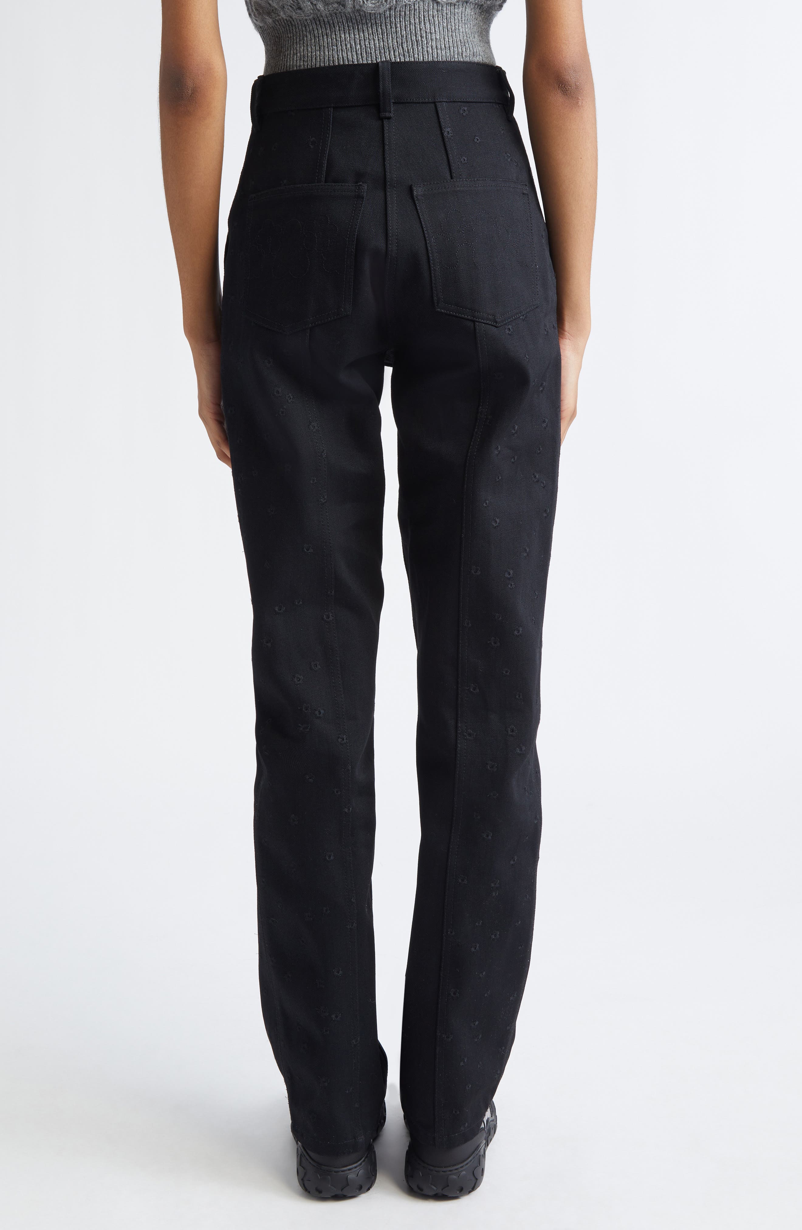 Cecilie Bahnsen Bliss Floral Embroidered High Waist Jeans (Women ...