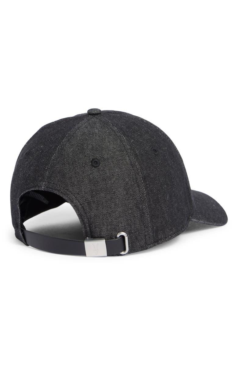 AllSaints Denim Baseball Cap, Alternate, color, Black