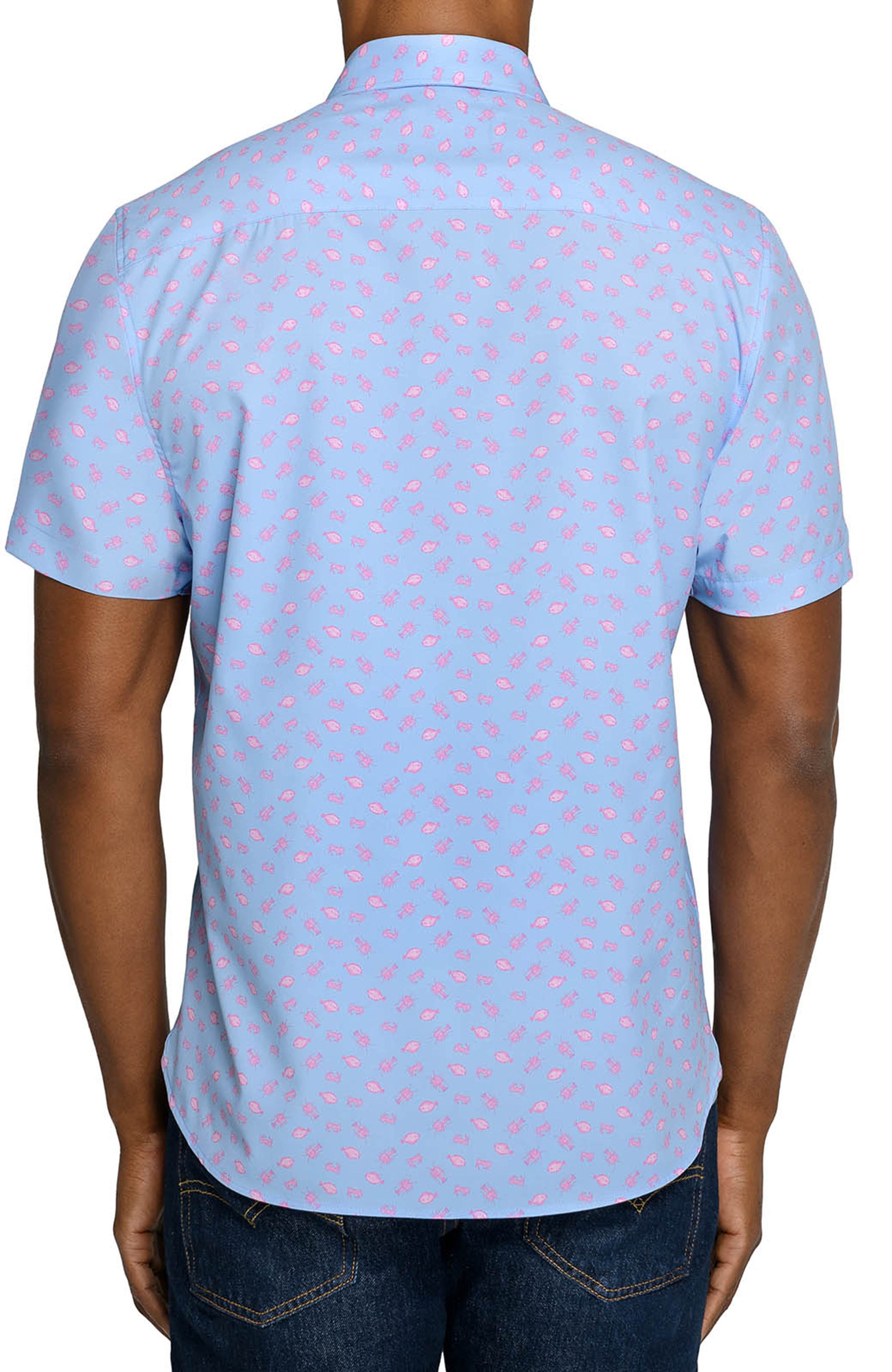 Slim Fit Crustaceans Woven Short Sleeve Basic Shirt - image 2