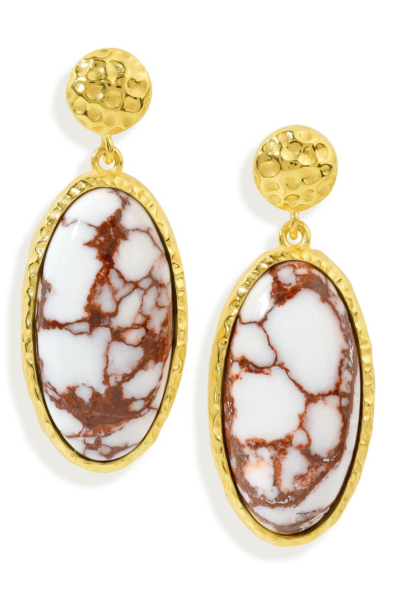 Wild Horse Turquoise Drop Earrings, Main, color, WHITE