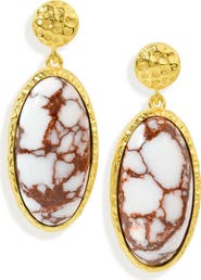 YS GEMS Wild Horse Turquoise Drop Earrings