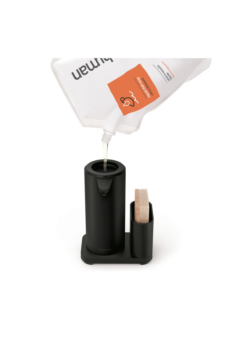 14 oz. liquid sensor pump with caddy, Alternate, color, Matte Black