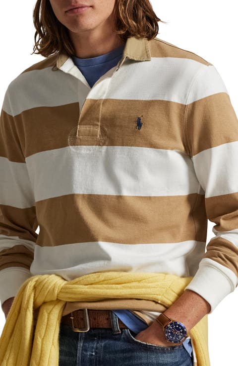 Classic Fit Khaki Collar Rugby Shirt