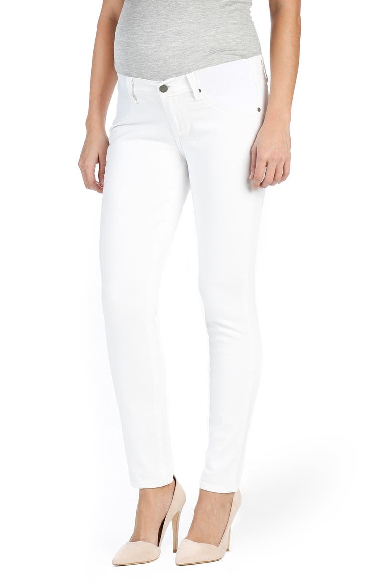 'Skyline' Ankle Peg Skinny Maternity Jeans, Main, color, OPTIC WHITE