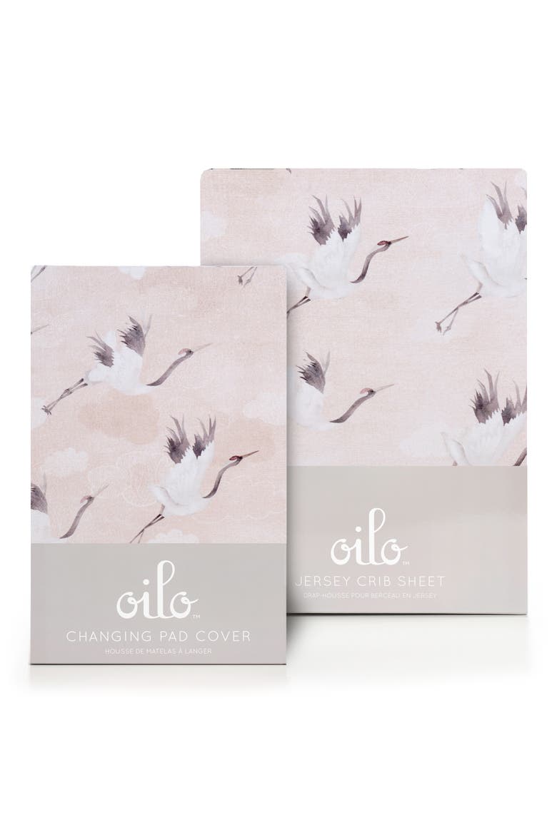 Changing Pad Cover & Fitted Crib Sheet Set, Main, color, PINK