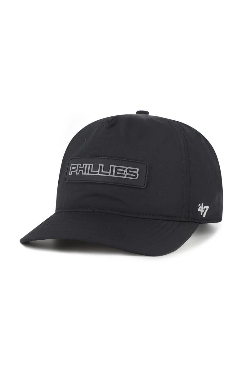 '47 Men's '47 Black Philadelphia Phillies Quiet Outdoors Hitch Adjustable Hat, Main, color, Black