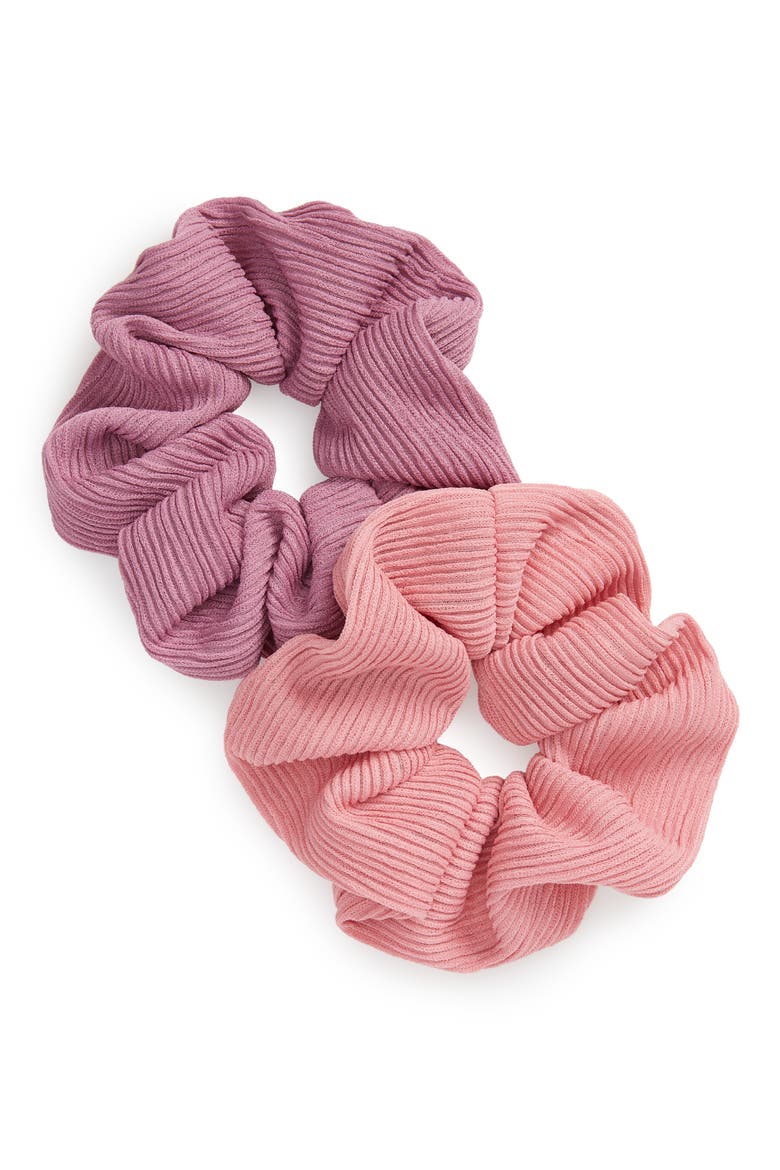 Assorted 2-Pack Scrunchies, Main, color, PINK/ PURPLE