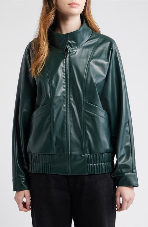 Dra Paulina Oversize Faux Leather Jacket In Blue