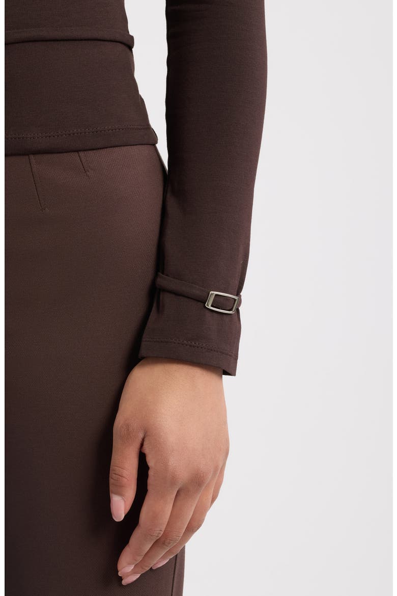 Cierre Long Sleeve T-Shirt, Alternate, color, CHOCOLAT