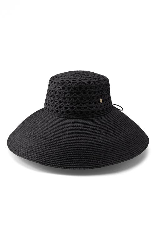 Helen Kaminski Raffia Dome Hat In Charcoal/charcoal