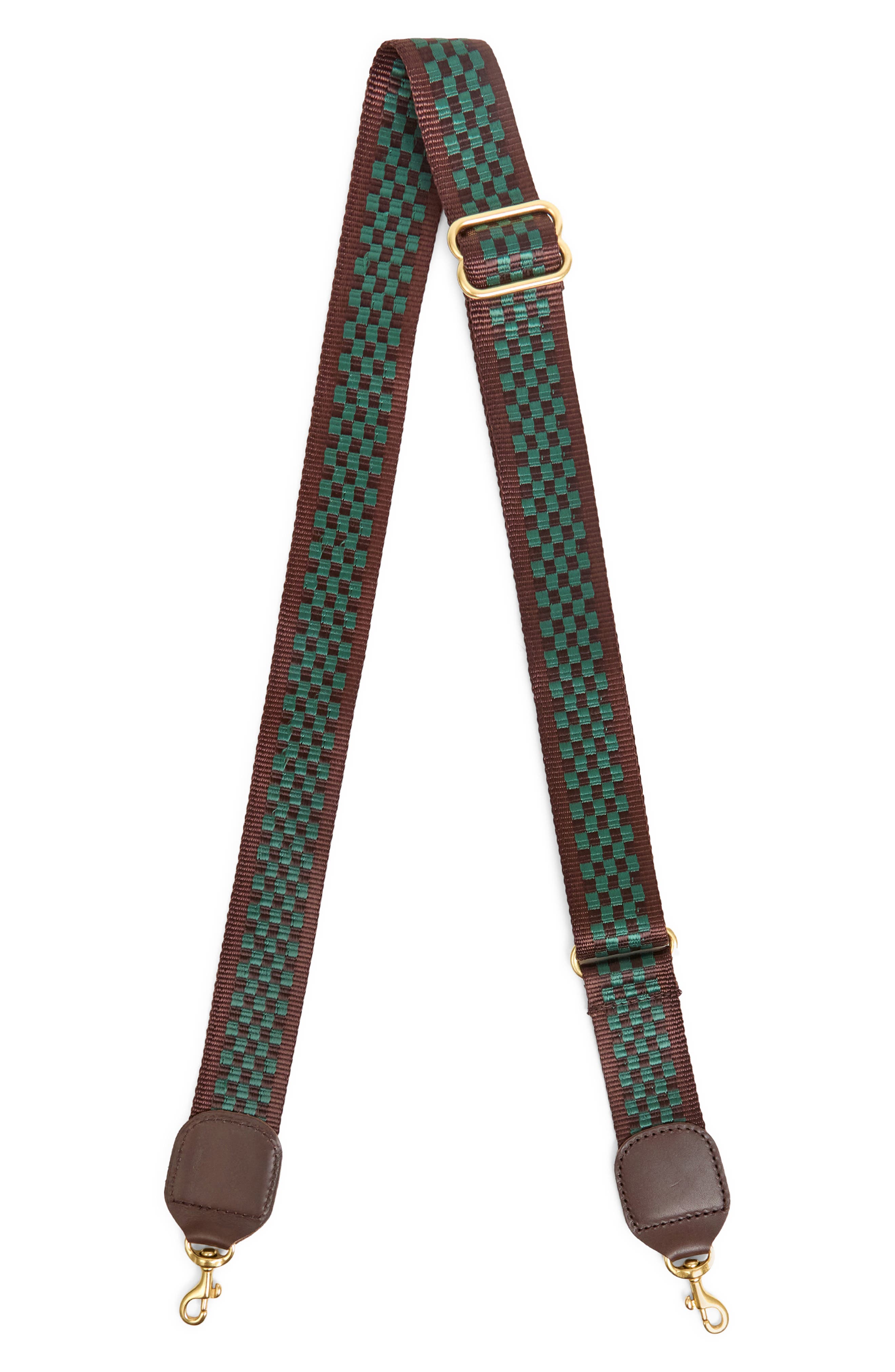 Clare V. Adjustable Crossbody Strap, Main, color, Chocolate Evergreen