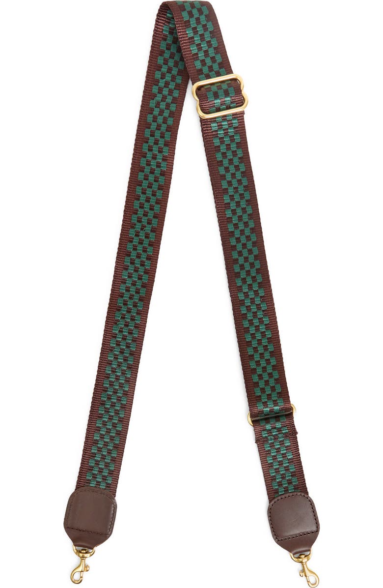 Clare V. Adjustable Crossbody Strap, Main, color, Chocolate Evergreen