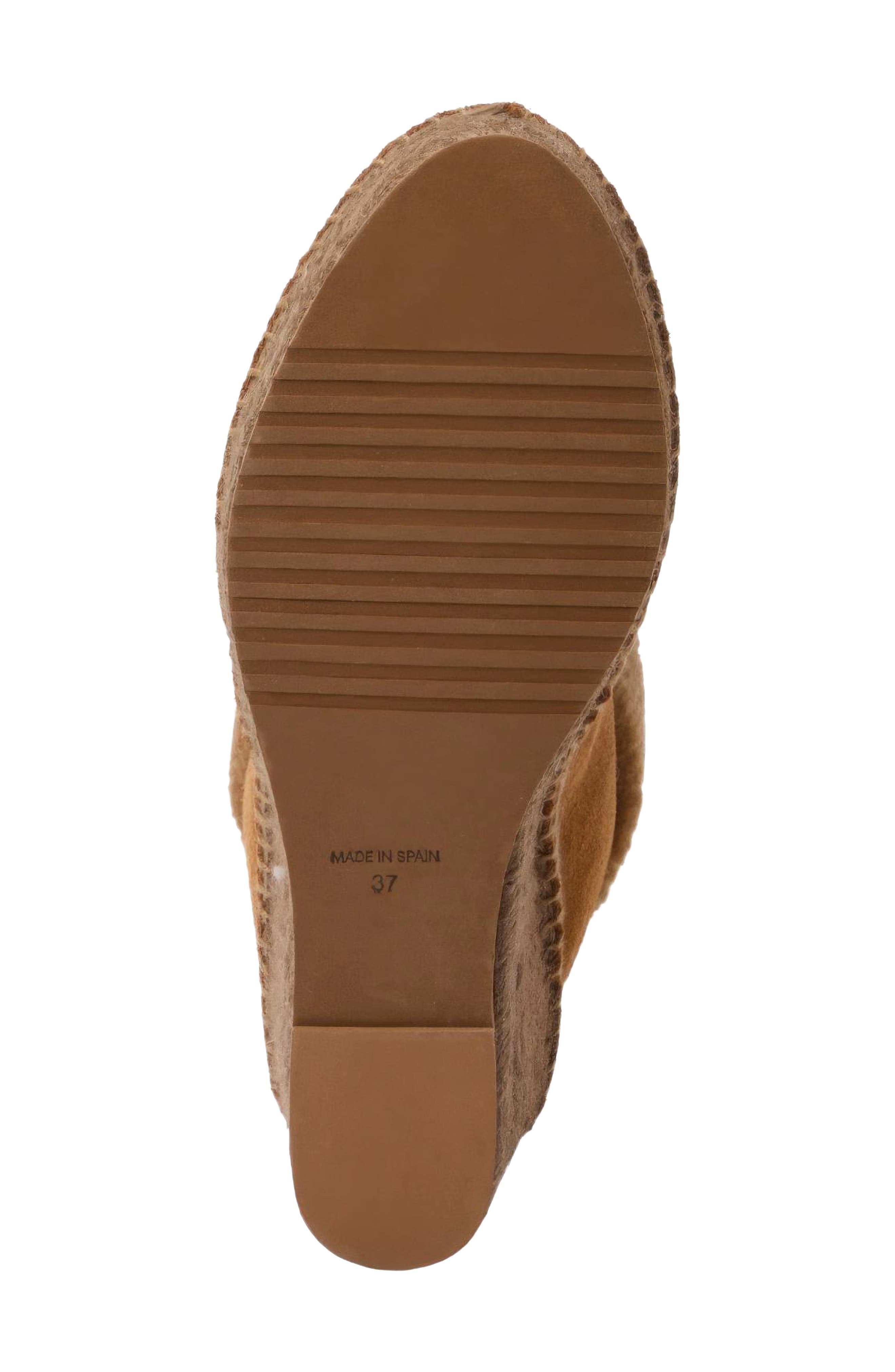 Genuine Shearling & Suede Wedge Bootie, Alternate, color, COGNAC SUEDE