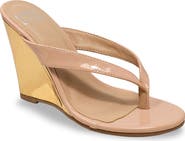 CHASE AND CHLOE Toe Post Wedge Sandal