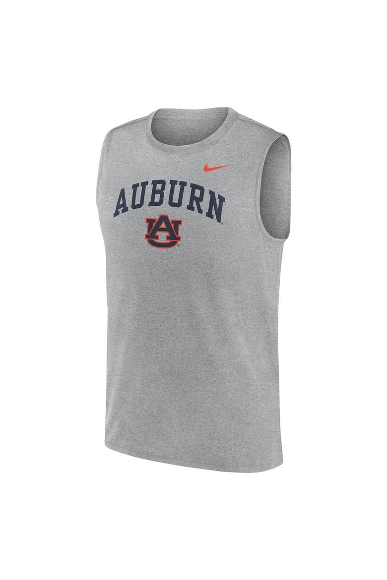 Men's Nike Heather Gray Auburn Tigers Primetime Legend Arch Dri-FIT Muscle Tank Top, Alternate, color, Heather Gray