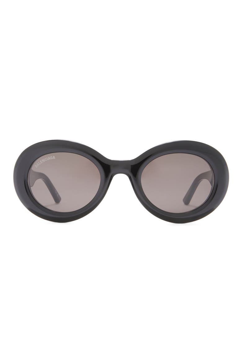 50mm Round Sunglasses, Main, color, BLACK BLACK GREY