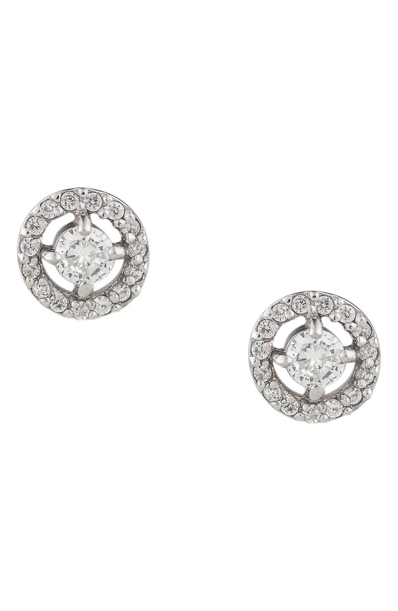 JARDIN Pear CZ Stud Earrings, Alternate, color, Clear Silver