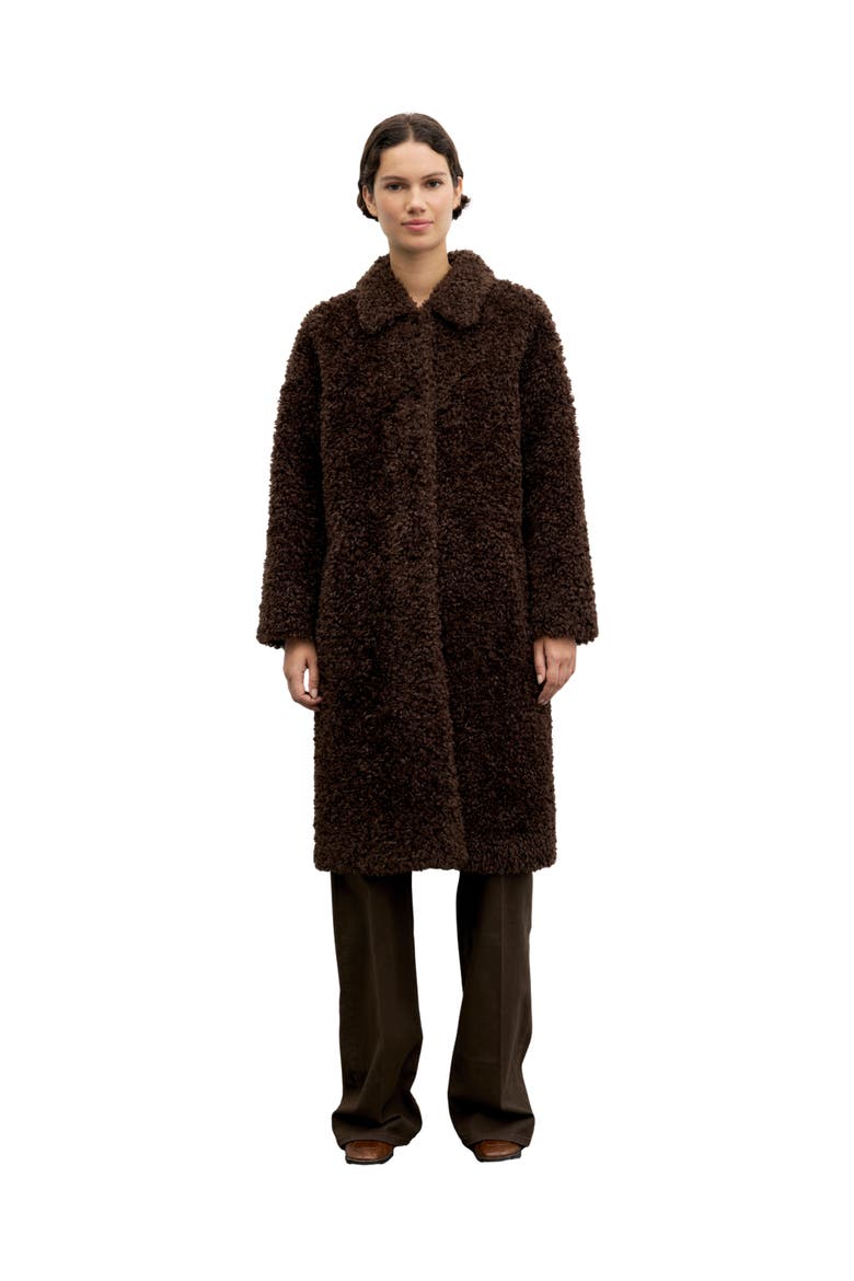 Asta Mid-Length Teddy Coat, Main, color, Brown
