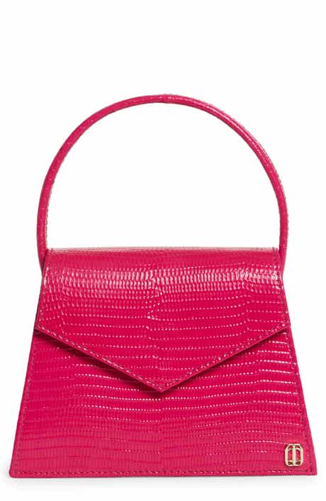 Anima Iris Zaza Lizard Embossed Leather Top Handle Bag