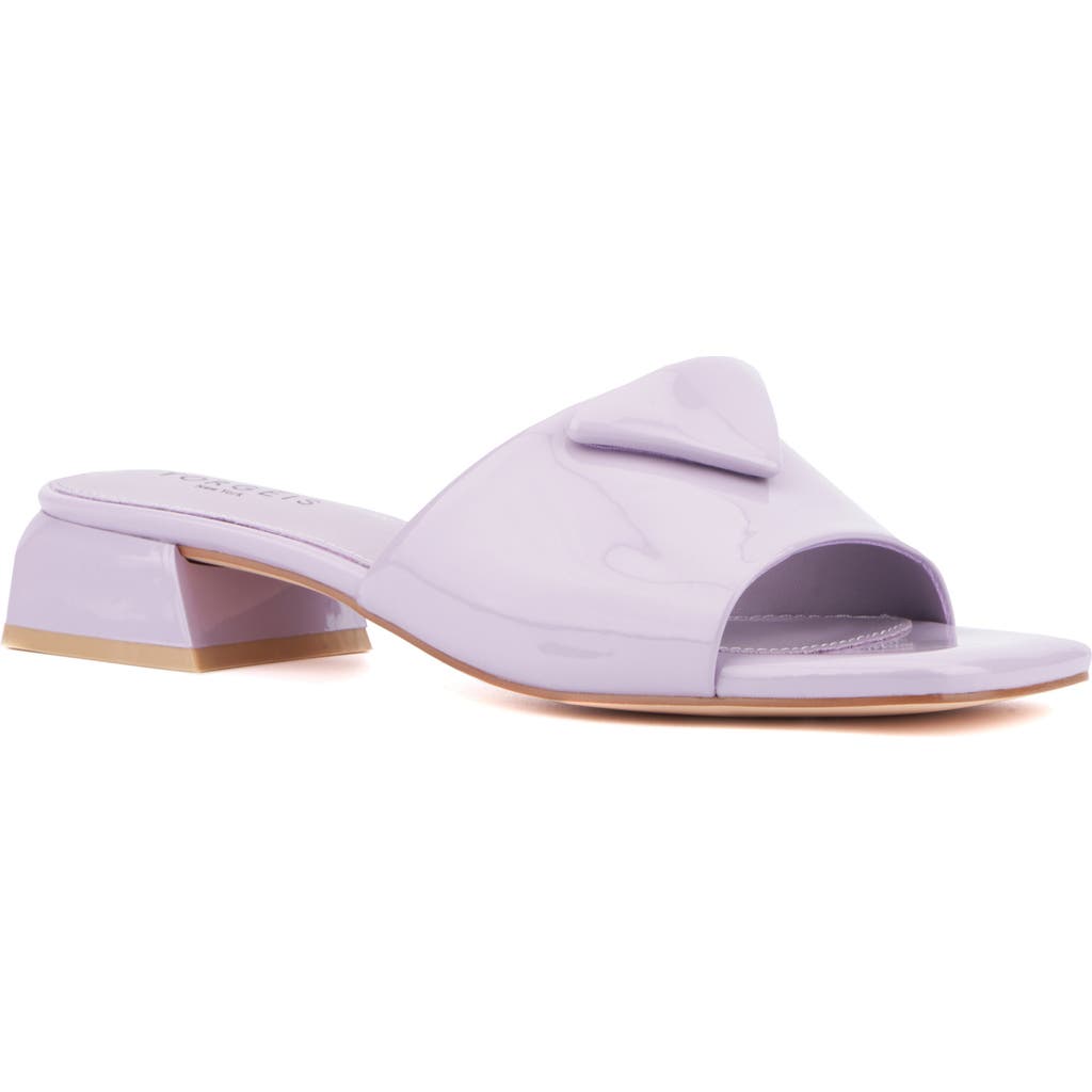 Torgeis Polyanna Block Heel Slide Sandal In Lilac