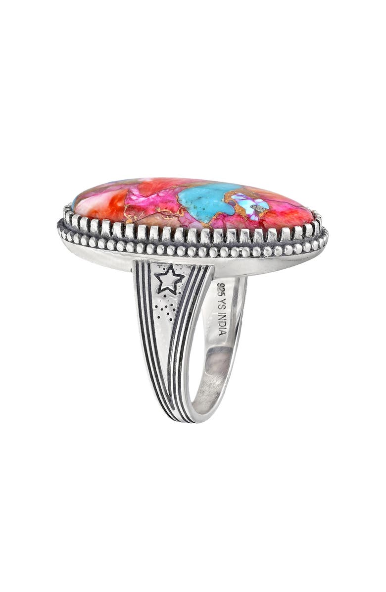 YS GEMS Oval Cut Pink Turquoise Ring, Alternate, color, Pink
