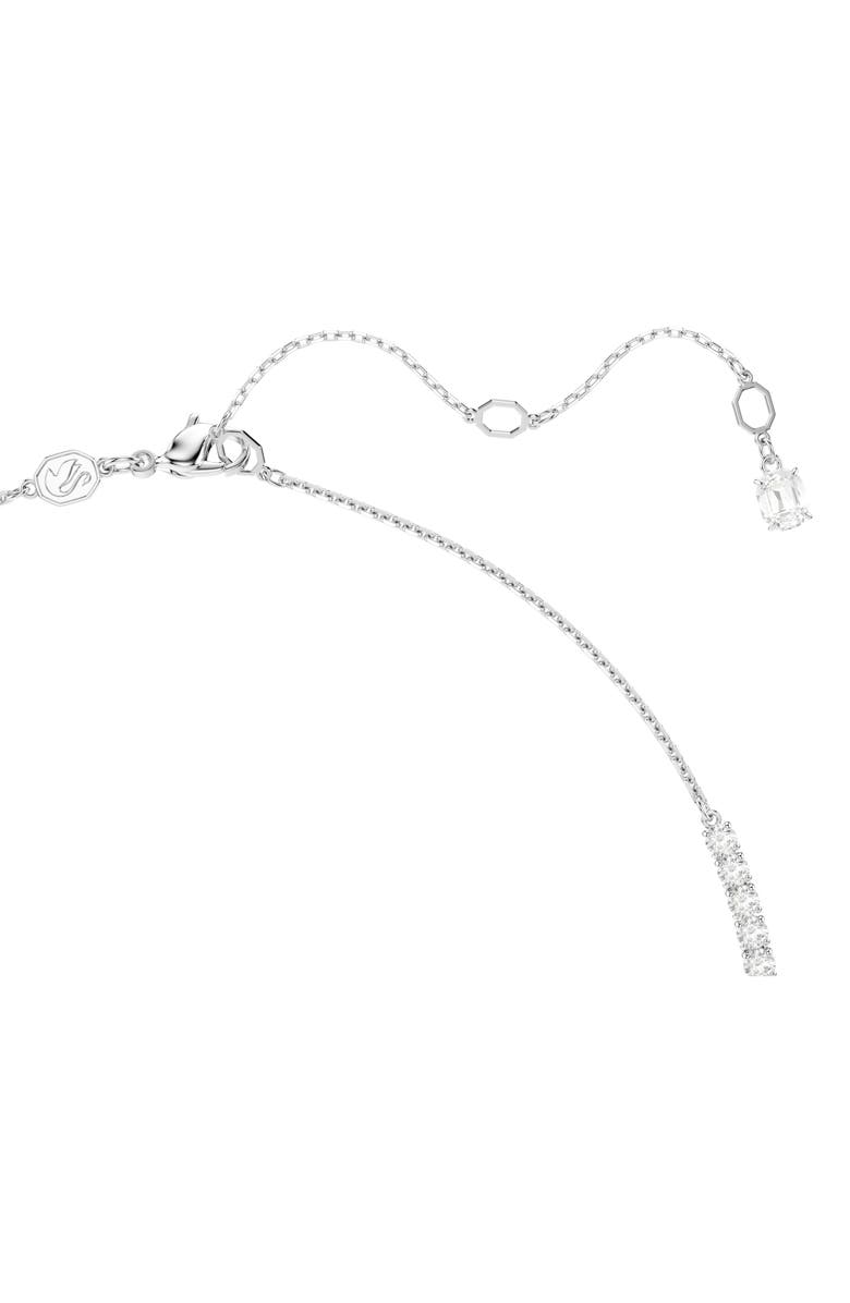 Swarovski Matrix Faux Pearl Tennis Necklace, Alternate, color, Silver/ White