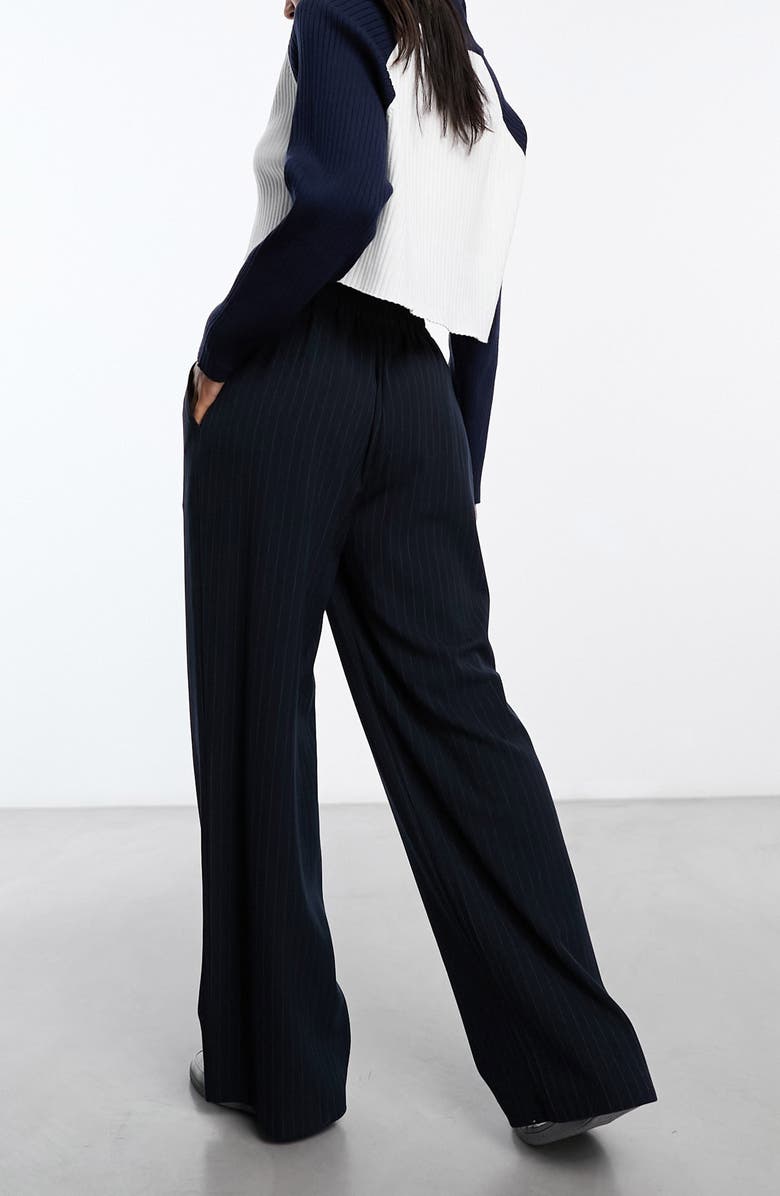ASOS DESIGN Stripe Tie Waist Wide Leg Pants, Alternate, color, 