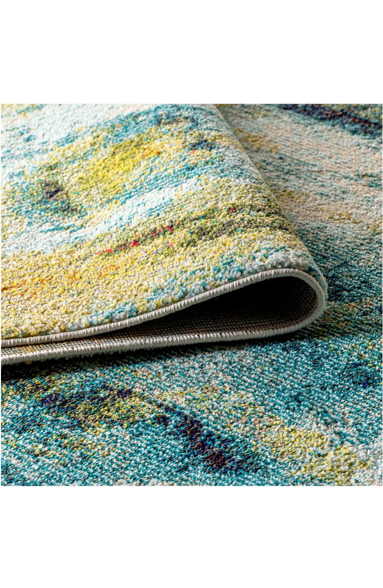 JONATHAN Y Groovy Solid Shag Area Rug, Alternate, color, Blue/Cream