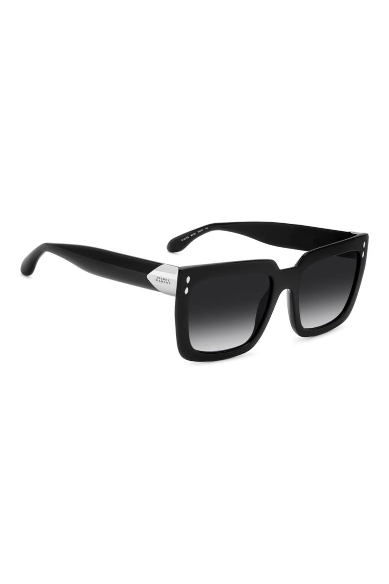 55mm Gradient Rectangular Sunglasses, Alternate, color, BLACK/ DARK GREY SF