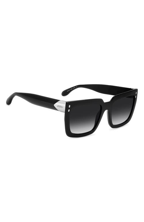 Isabel Marant 55mm Gradient Rectangular Sunglasses In Black/dark Grey Sf