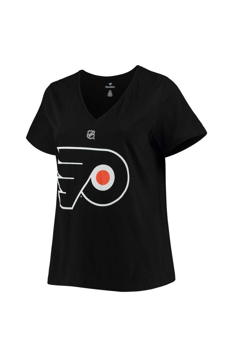 FANATICS Women's Fanatics Branded Carter Hart Black Philadelphia Flyers Plus Size Name & Number V-Neck T-Shirt, Alternate, color, 