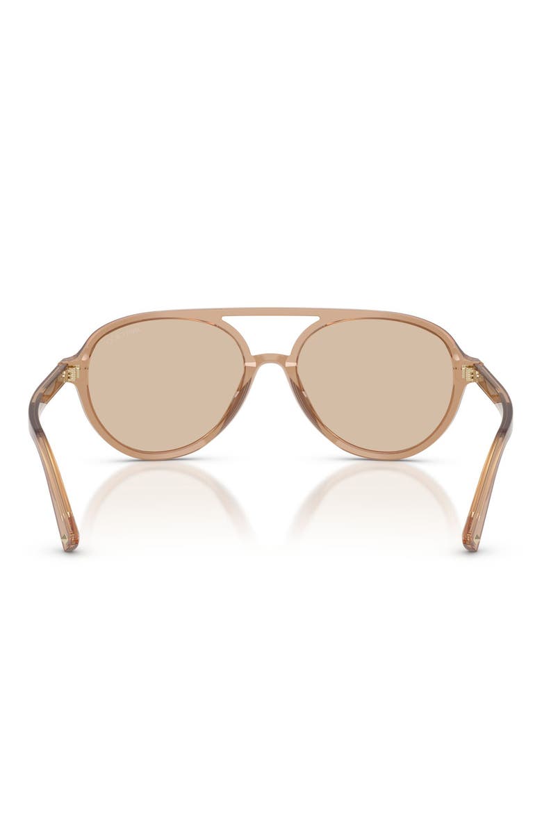 55mm Pilot Sunglasses, Alternate, color, TRANSPARENT TAN / BROWN