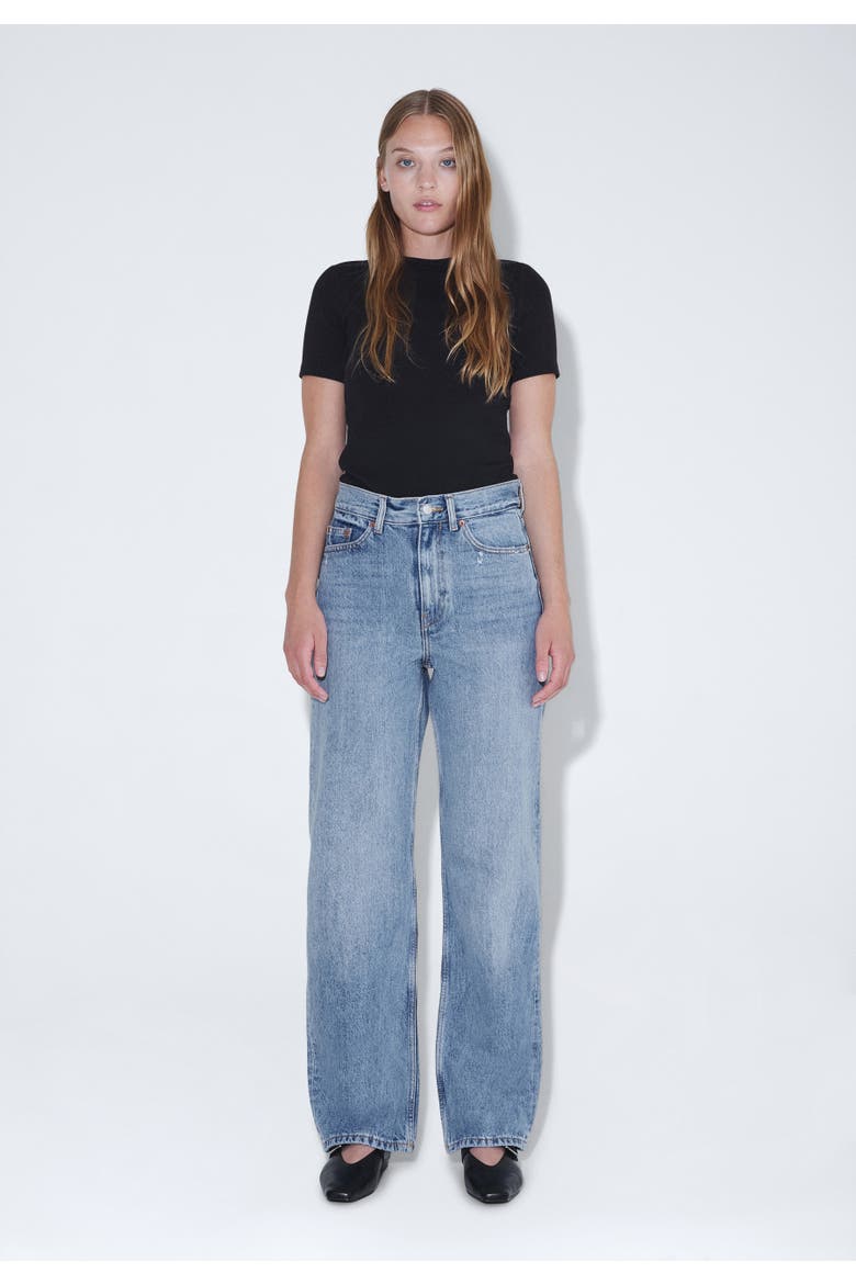 Echo High Straight Rigid Jeans, Alternate, color, Blue jay