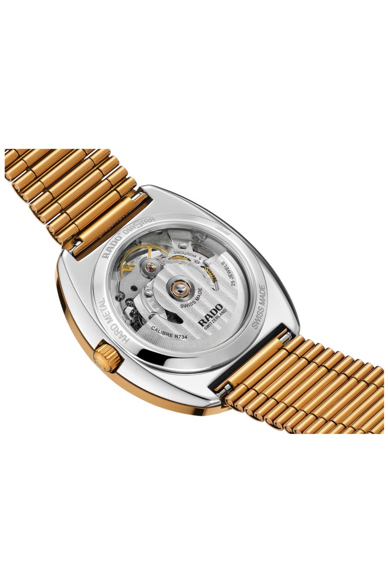 DiaStar Original Skeleton Open Heart Automatic Bracelet Watch, 35mm, Alternate, color, ROSE GOLD