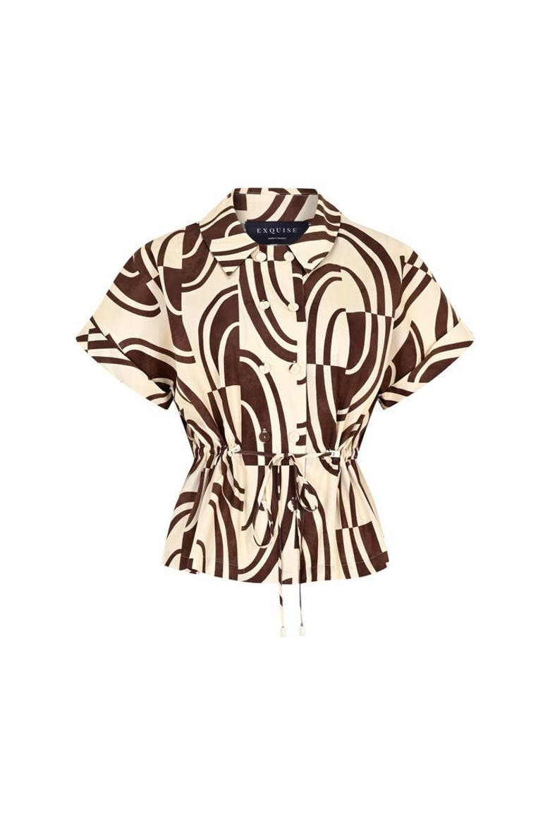 Jocelyn Cotton Shirt, Alternate, color, BROWN