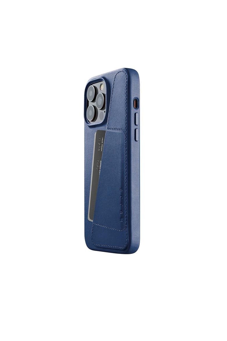 Full Leather MagSafe Wallet Case for iPhone 14 Pro Max, Alternate, color, Monaco Blue