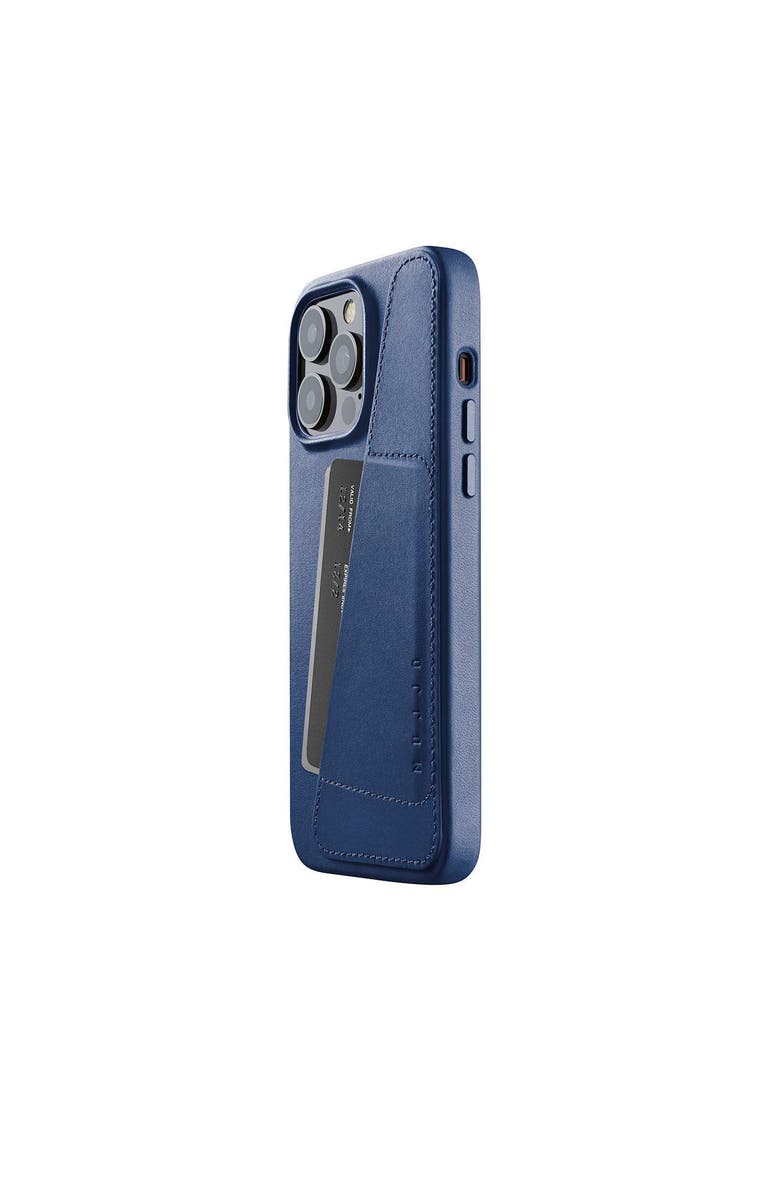 MUJJO Full Leather MagSafe Wallet Case for iPhone 14 Pro Max, Alternate, color, Monaco Blue