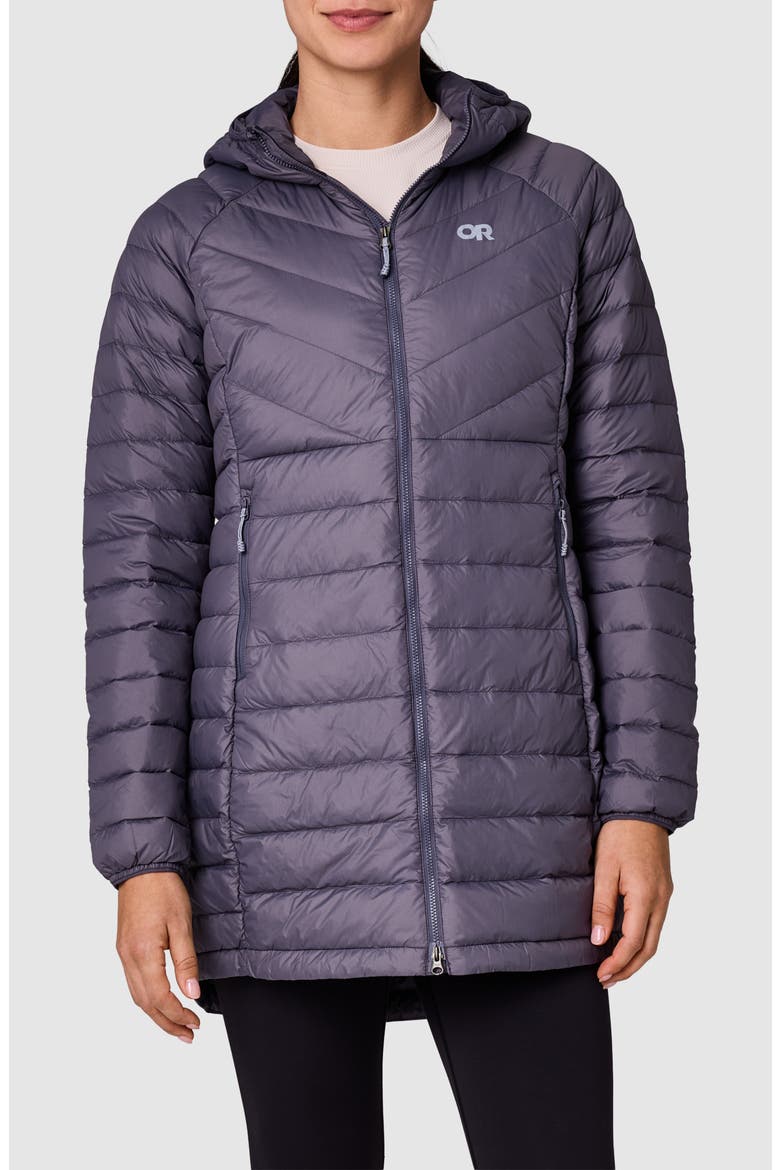 Transcendent Water Resistant 800 Fill Power Down Coat, Main, color, SMOKY QUARTZ