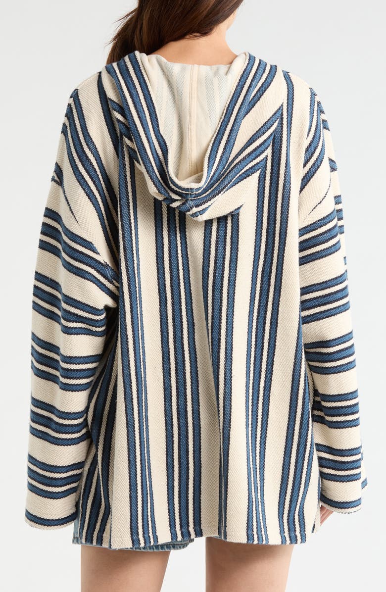 Faherty Baja Organic Cotton Beach Hoodie, Alternate, color, Kingfisher Stripe