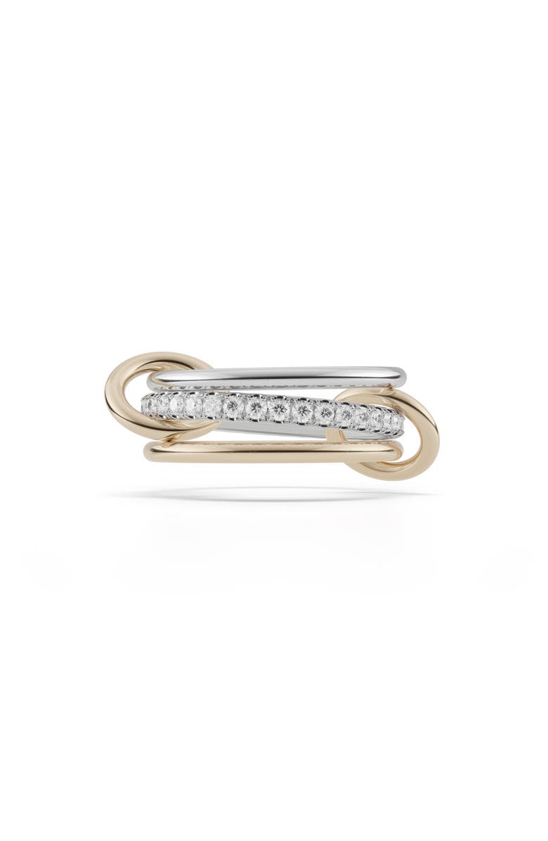 Spinelli Kilcollin Junia Diamond Pavé Linked Stack Ring, Main, color, 18K Yellow Gold/ White Gold